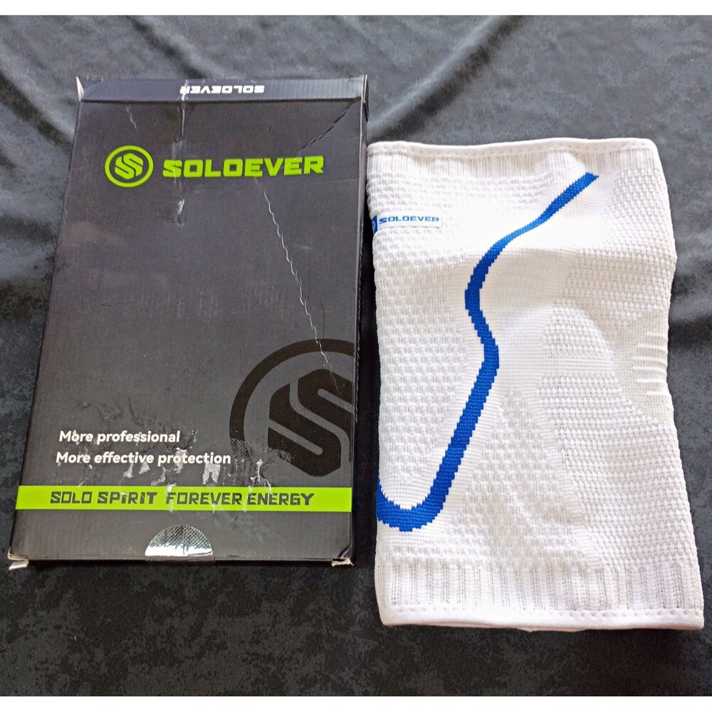 SOLOEVER Elbow Brace Compression Sleeve Breathable Polyester XXL White/Blue CE